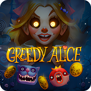 Greedy Alice slot game by Peter & Sons featuring fantasy visuals, colorful symbols, and whimsical casino gameplay.