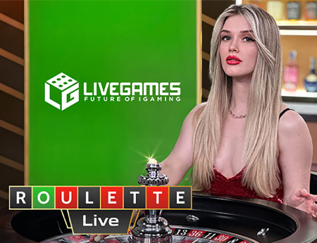 Banner promoting Live Roulette by LiveGames, providing an immersive casino experience with real-time play and interactive features.