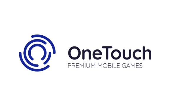 Logo da OneTouch, especialista em jogos de cassino otimizados para mobile, incluindo slots, jogos de mesa e cassino ao vivo.