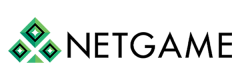 Logo da Netgame, fornecedora de jogos de cassino online, especializada em slots, jogos de mesa e vídeo pôquer.