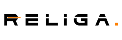 Logo da Religa, desenvolvedora de jogos de cassino ao vivo com streaming de alta definição.