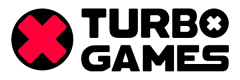 Logo de Turbo Games, conocido por sus juegos innovadores de casino, que incluyen juegos instantáneos y tragamonedas con mecánicas emocionantes.