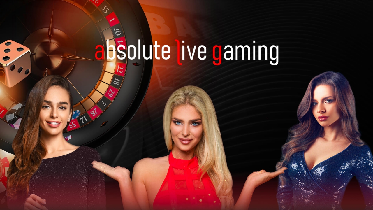 Banner de Absolute Live Gaming mostrando sus juegos de casino en vivo con tecnología avanzada y experiencias interactivas.