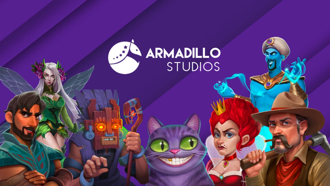 Banner con juegos de Armadillo Studios: tragamonedas únicas y temas inmersivos