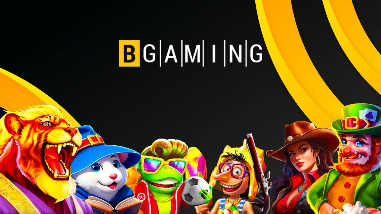 Promotional banner showcasing BGaming’s diverse slot game portfolio, featuring colorful characters, unique themes, and provably fair mechanics. The image highlights BGaming’s commitment to innovative, crypto-friendly gameplay and engaging slot experiences, making it a leading choice for online casinos worldwide.