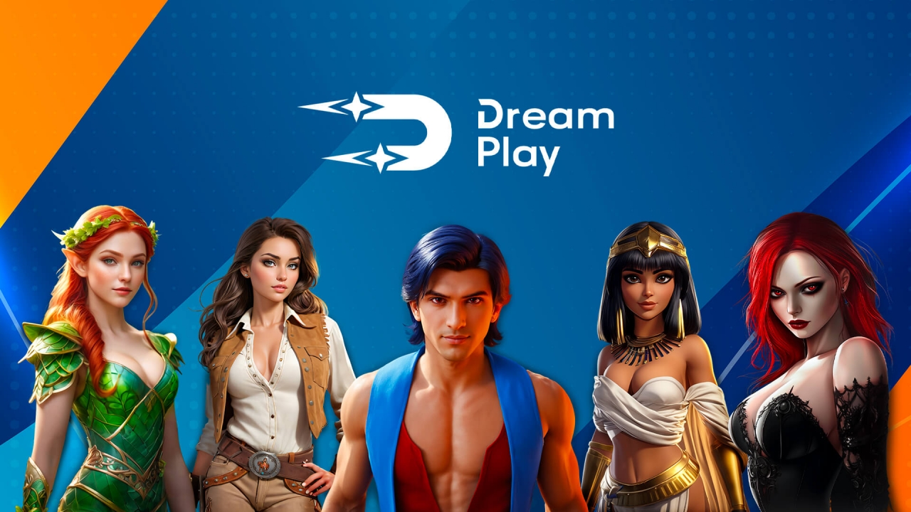 DreamPlay banner showcasing a diverse portfolio of engaging slot games, including Pearl Rift with Coin Chase technology, available through the Timeless Tech platform