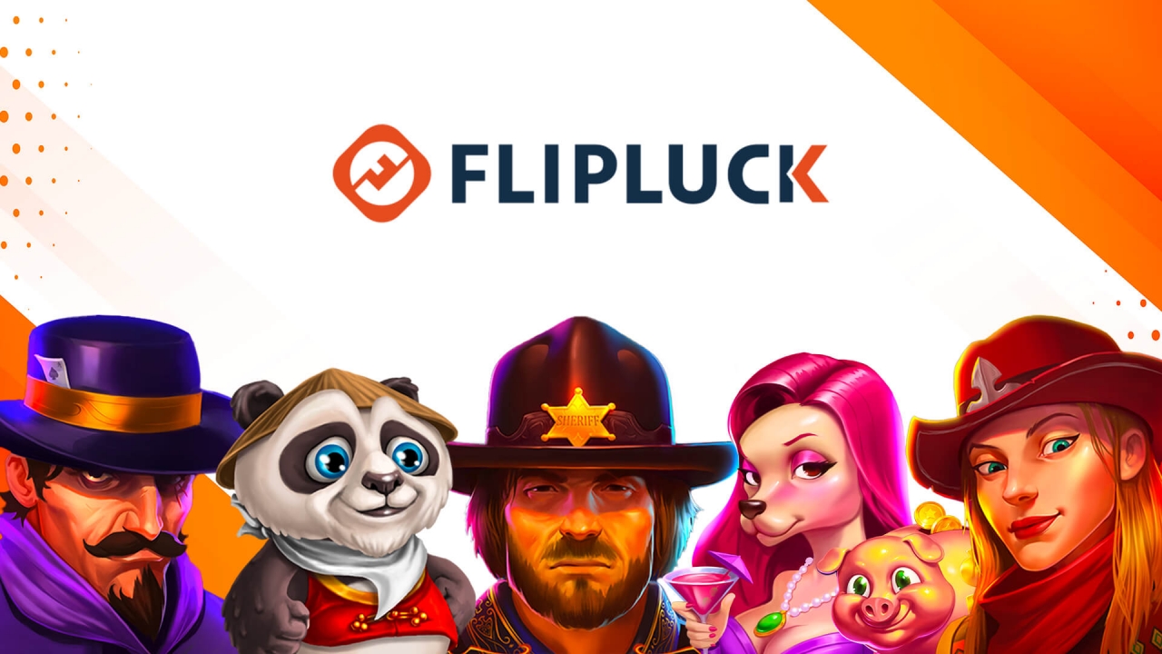 Imagem de jogos da FlipLuck, incluindo slots, roletas, poker e scratch cards, com mecânicas de jogo inovadoras e design envolvente.