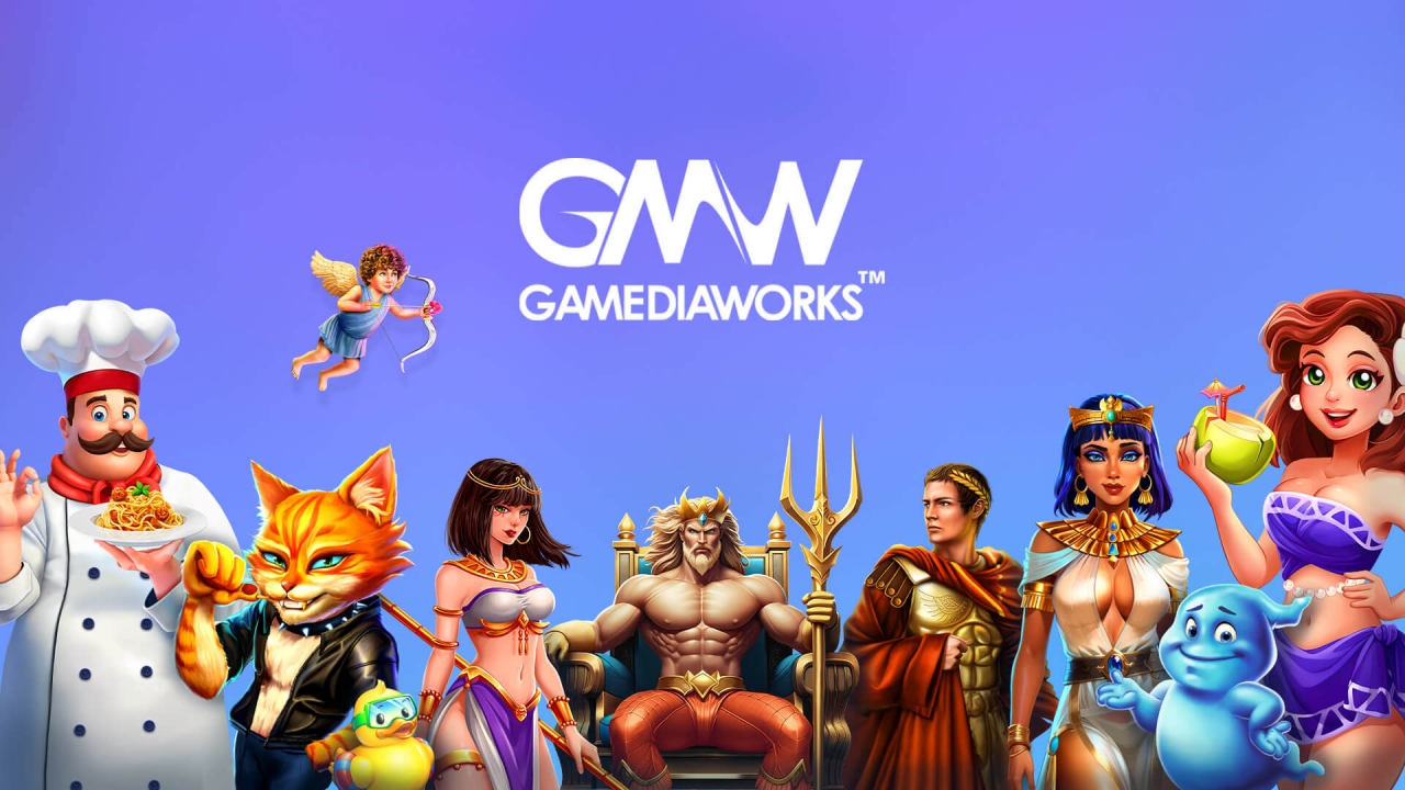 Promotional banner for Game Media Works in the Timeless Tech Game Aggregator provider library