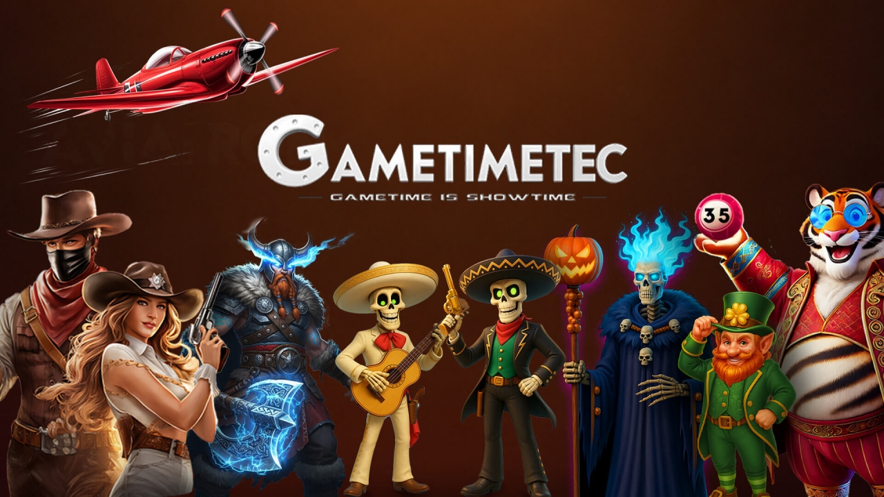 Banner promocional da GameTimeTec na biblioteca de provedores do Agregador de Jogos da Timeless Tech