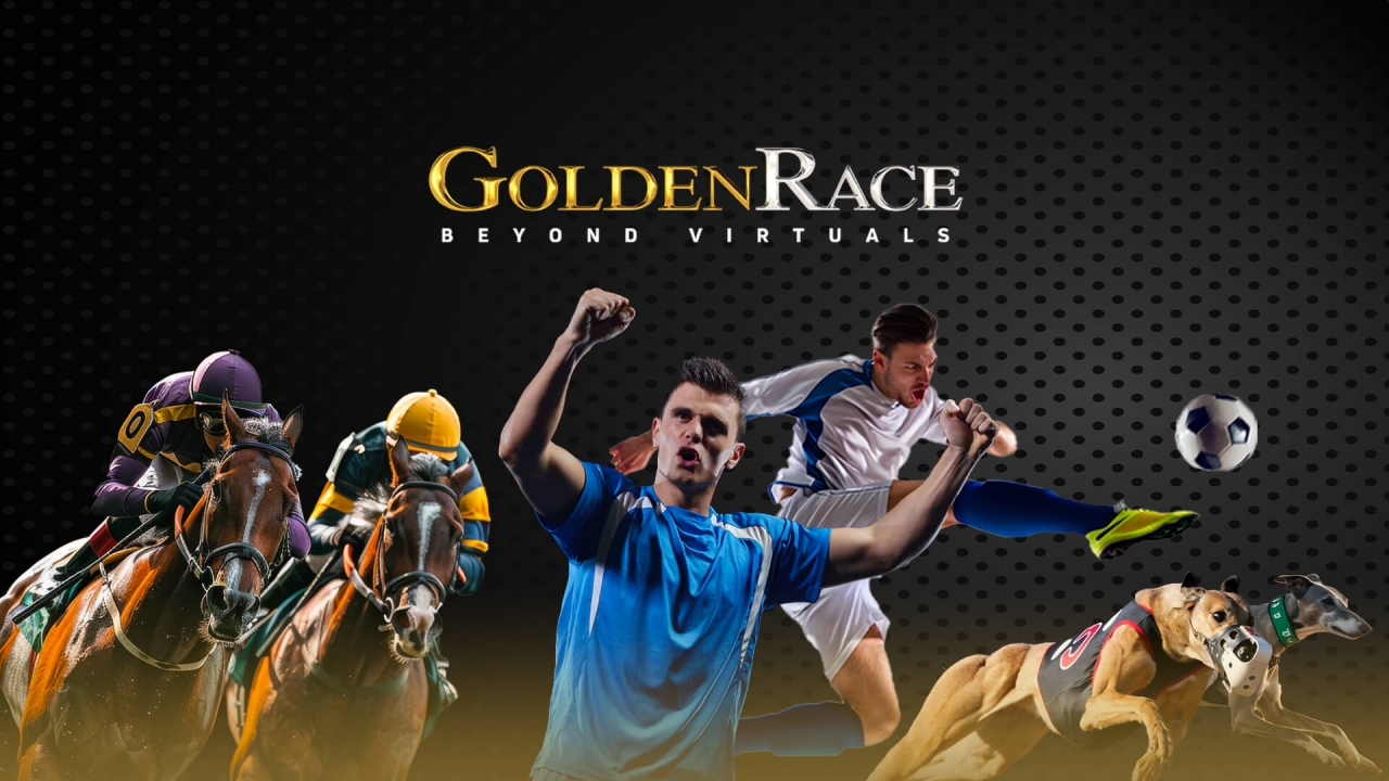 Banner de GoldenRace que muestra sus soluciones innovadoras de deportes virtuales y apuestas personalizables para el mercado de iGaming.