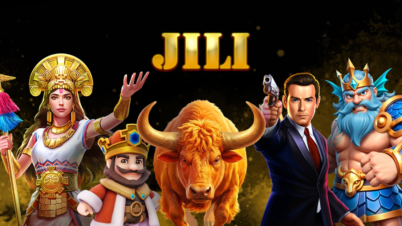 Banner del portafolio de JILI Games con slots, crash games y contenido de estilo arcade