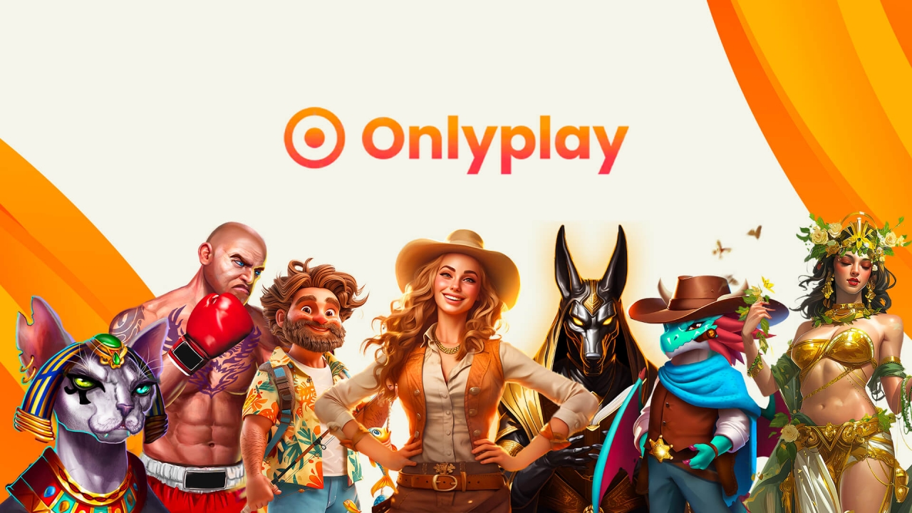 Onlyplay banner showcasing a diverse range of crash games, instant win games, and slots available through the Timeless Tech platform