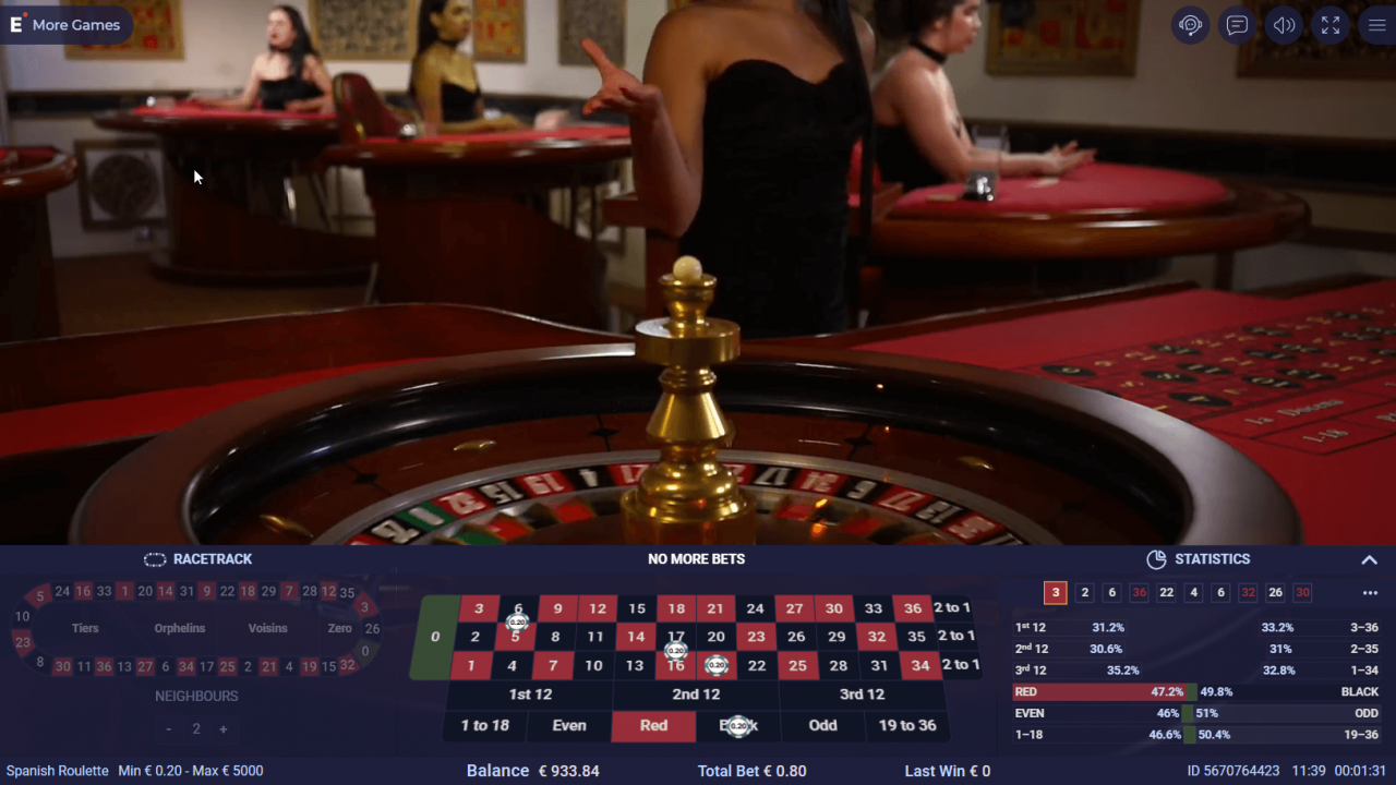 Ezugi Revolution Roulette in action with live dealers and dynamic gameplay options.