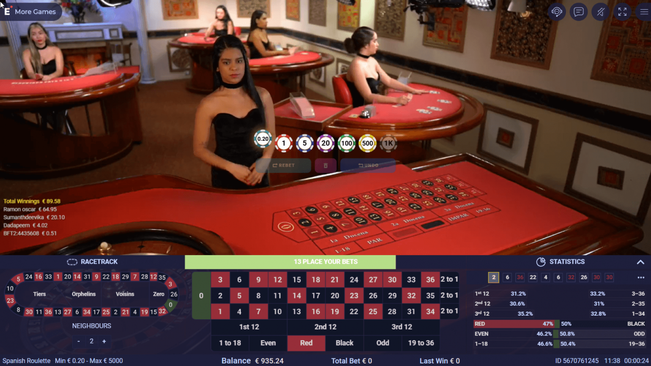 Ezugi Revolution Roulette optimized for seamless gameplay on mobile devices.