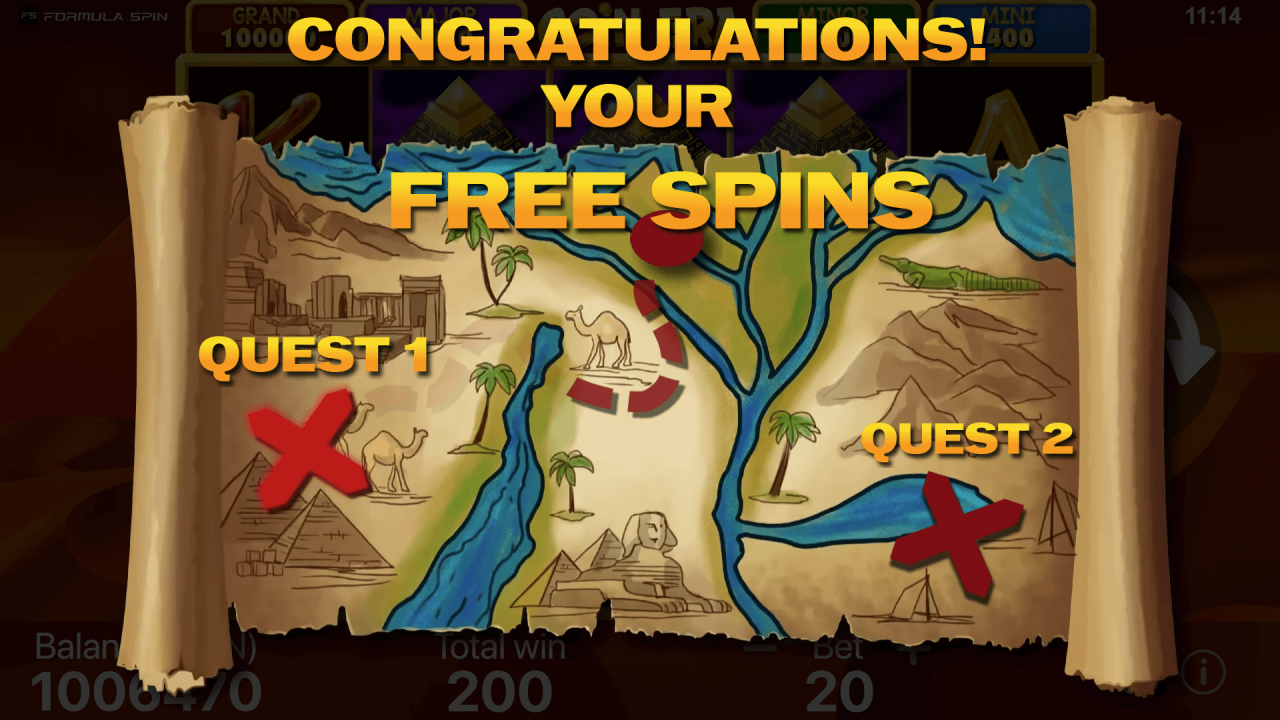 A screenshot of the first quest in the Free Spin feature of Coin Era: Hold to Win, with players engaging in exciting gameplay to win more.