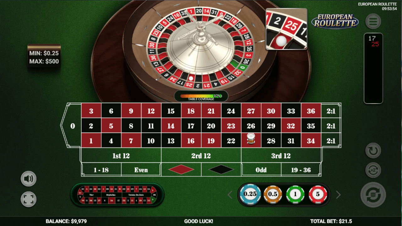 Versão modernizada da European Roulette com recursos intuitivos e design sofisticado.
