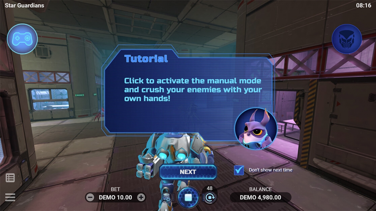 Second part of the tutorial in Star Guardians by Evoplay, helping iGaming players navigate online casino gameplay.