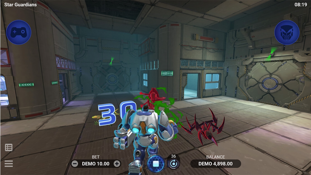 Butcher character gameplay in Star Guardians by Evoplay, showing action-packed iGaming mechanics on online casino platforms.