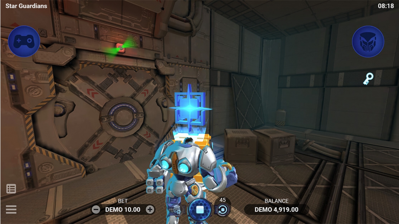 Map showing mystery boxes in Star Guardians by Evoplay, an iGaming shooter on online casino platforms.