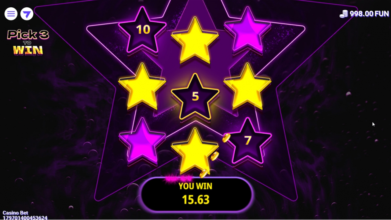 Screenshot of the Cash 100 bonus game player pick screen, where players select options to reveal hidden rewards.