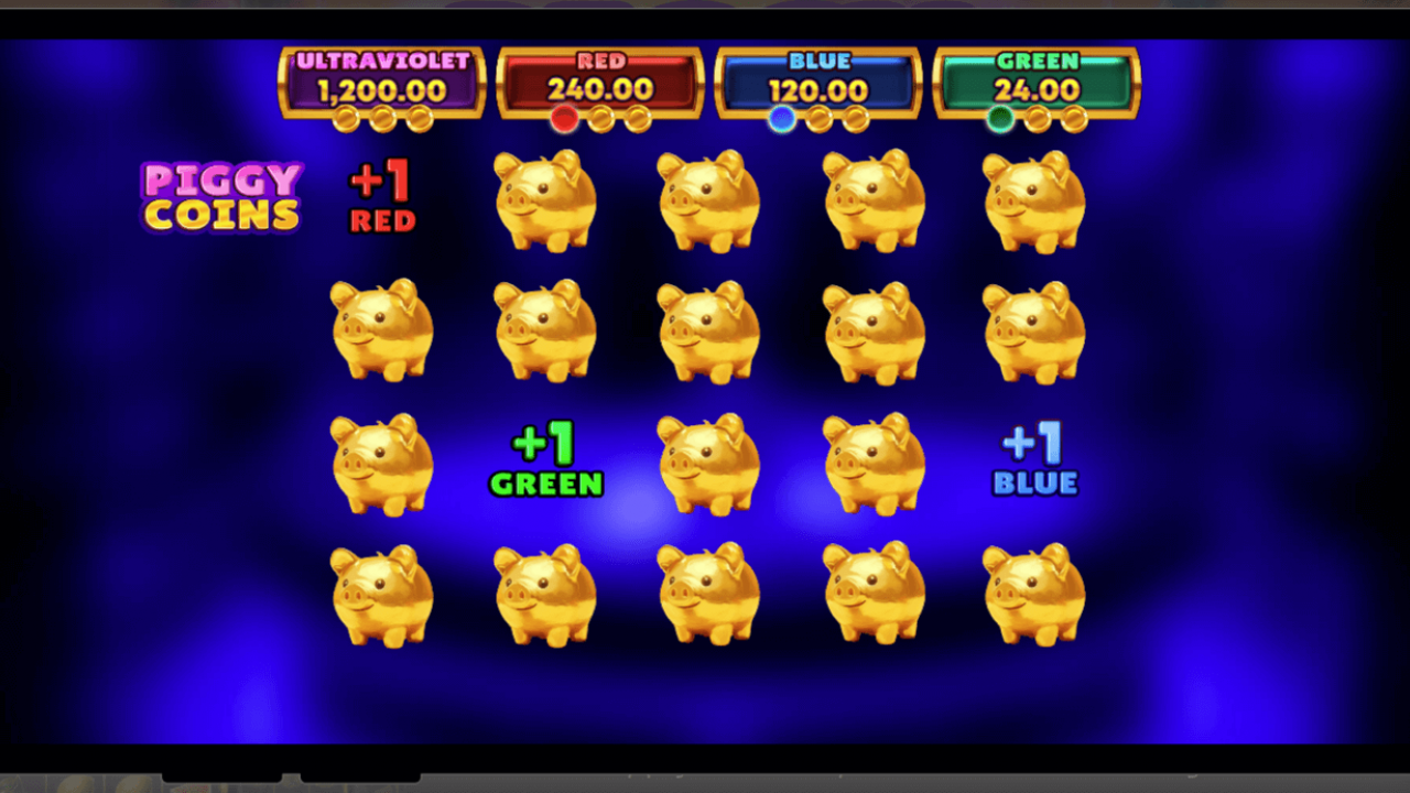 Función interactiva del Bono Pick’em en Piggy Coins, donde los jugadores eligen celdas para revelar premios instantáneos.