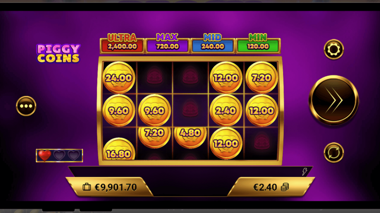 Inicio del Bono Pin Win en Piggy Coins, activado por el cerdito rosa.