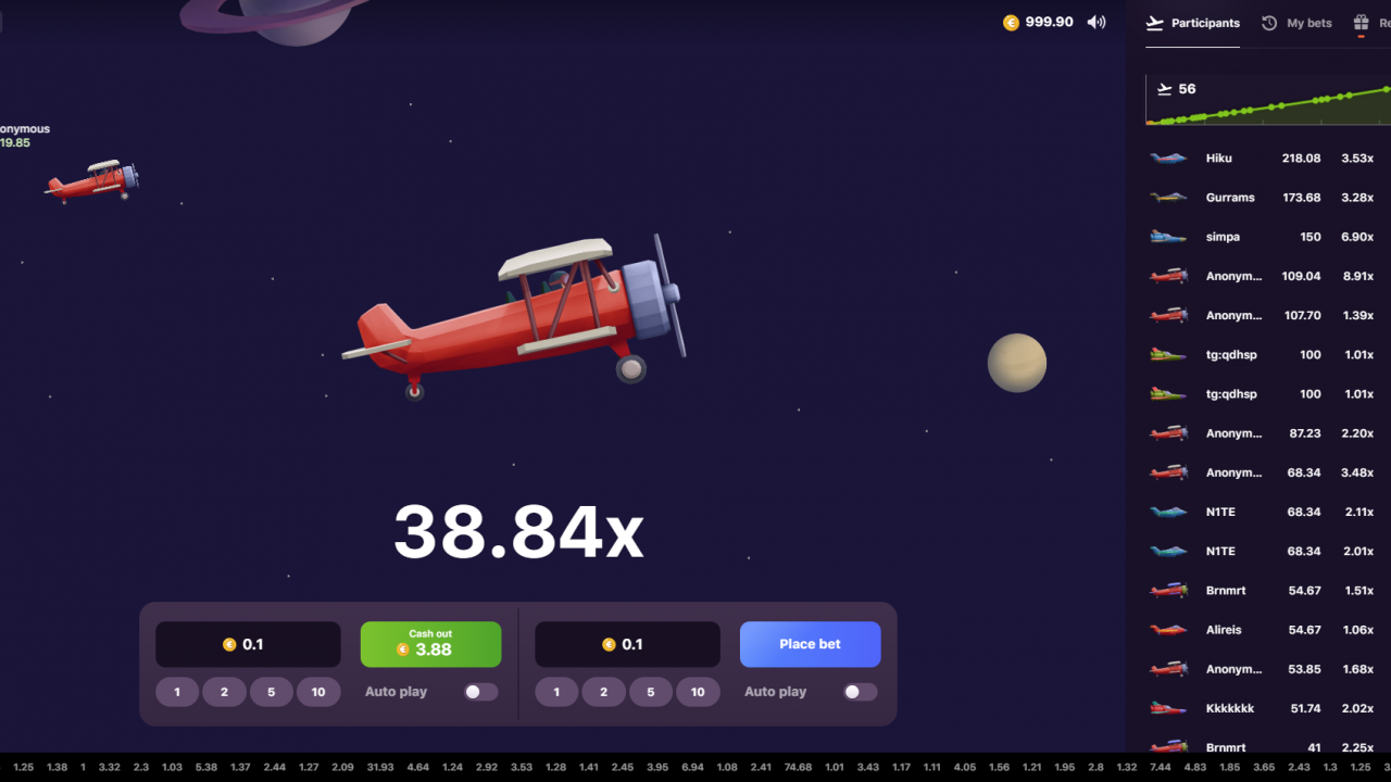 In-game screenshot of Aviatrix showcasing the base plane in the base game.