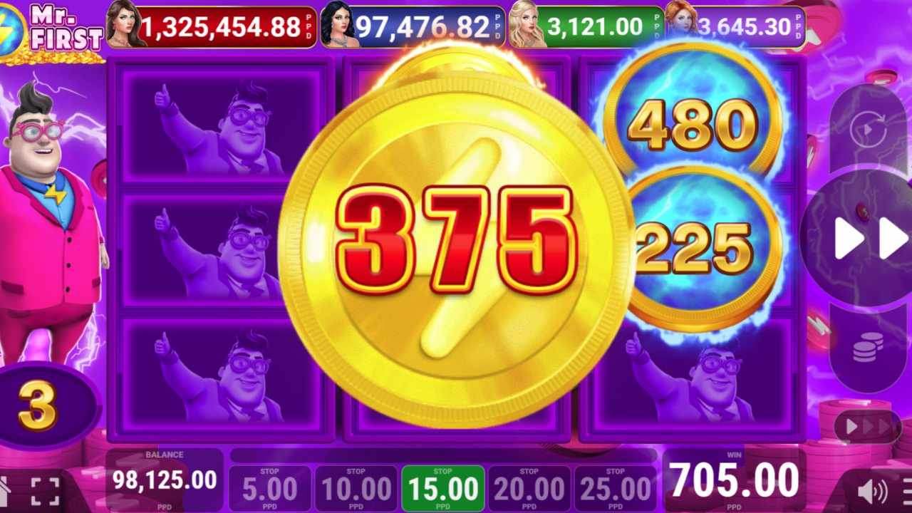 Screenshot highlighting a special feature in the bonus game of Mr. First slot.