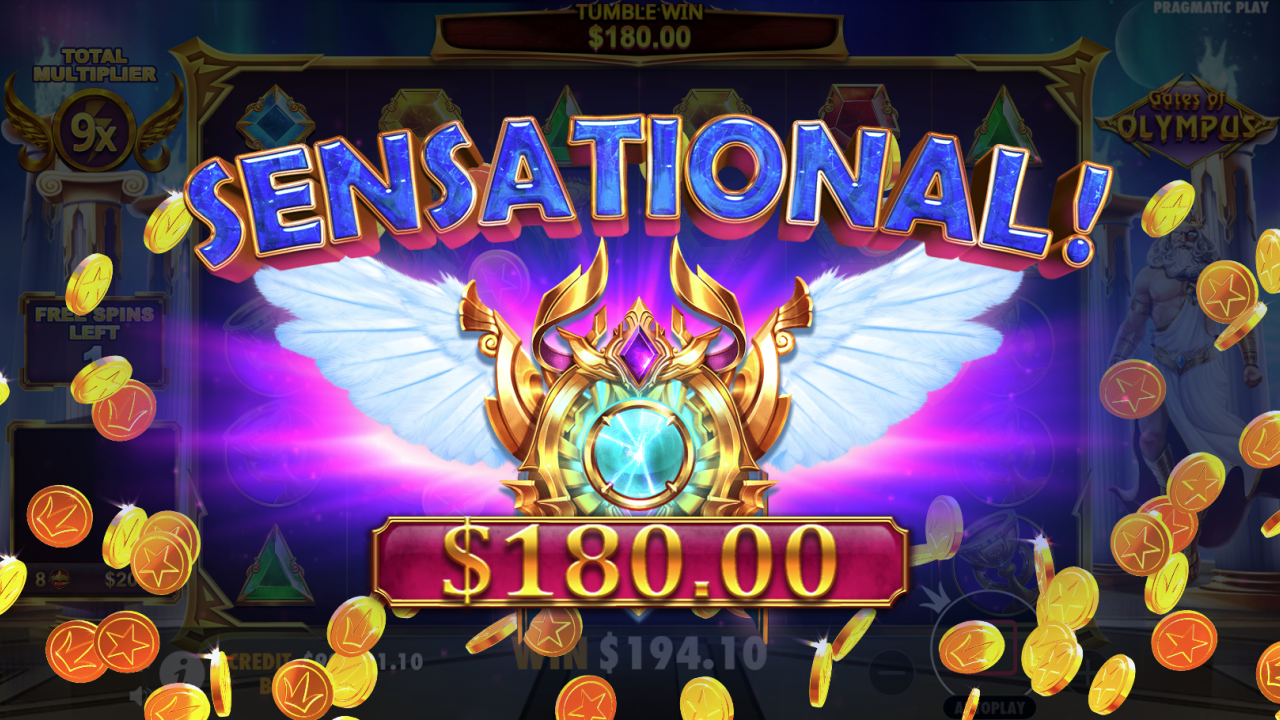 Una gran victoria durante los Giros Gratis en Gates of Olympus, con multiplicadores que generan recompensas masivas.