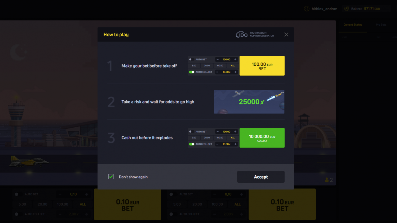 JetX crash game start screen showing the initial phase of gameplay from SmartSoft.
