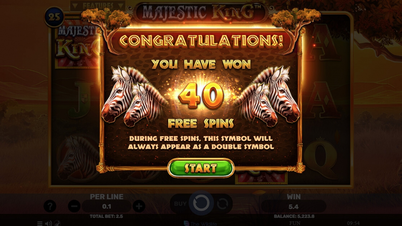 Mini-jogo da Roda da Fortuna concede 40 Giros Grátis no slot Majestic King, da Spinomenal, com jogadores prontos para grandes recompensas.