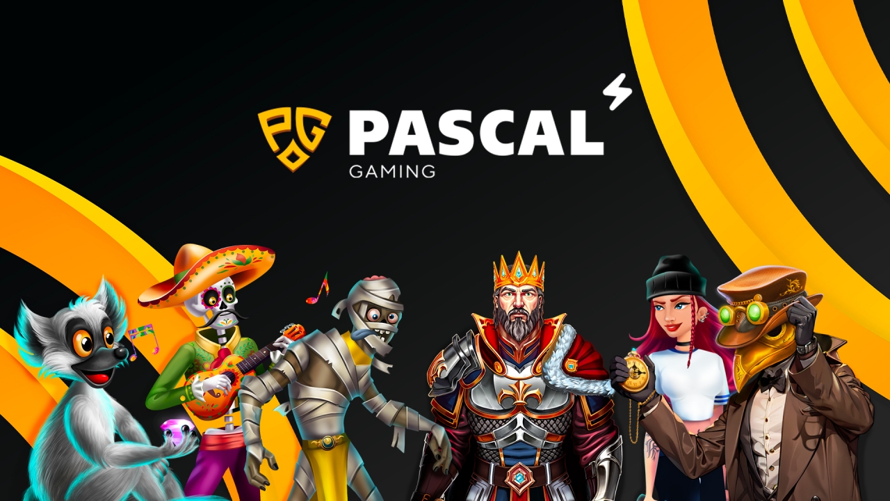 Banner promocional con los juegos de casino de Pascal Gaming, incluyendo tragamonedas, juegos arcade, juegos de mesa y contenido de iGaming innovador. La imagen destaca el compromiso de Pascal Gaming con mecánicas innovadoras, temáticas envolventes y compatibilidad multiplataforma, lo que lo convierte en un proveedor clave para casinos online y operadores a nivel global.