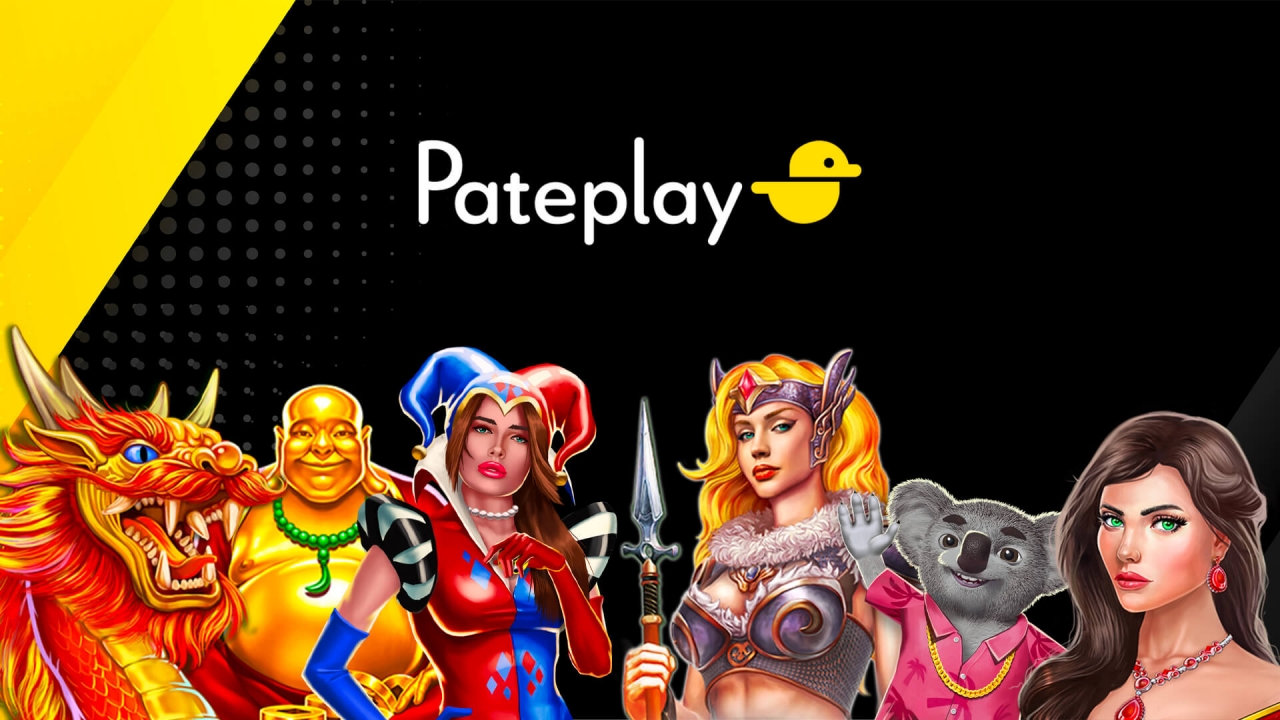 Banner da PatePlay destacando jogos inovadores de slots, jogos de mesa e experiências ao vivo com gráficos e sons imersivos.