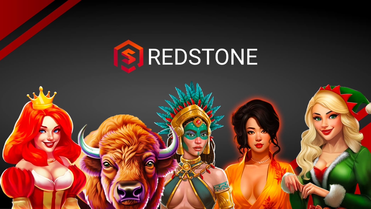 Banner showcasing Red Stone’s sleek and vibrant slot portfolio designed for smooth gameplay on desktop and mobile.