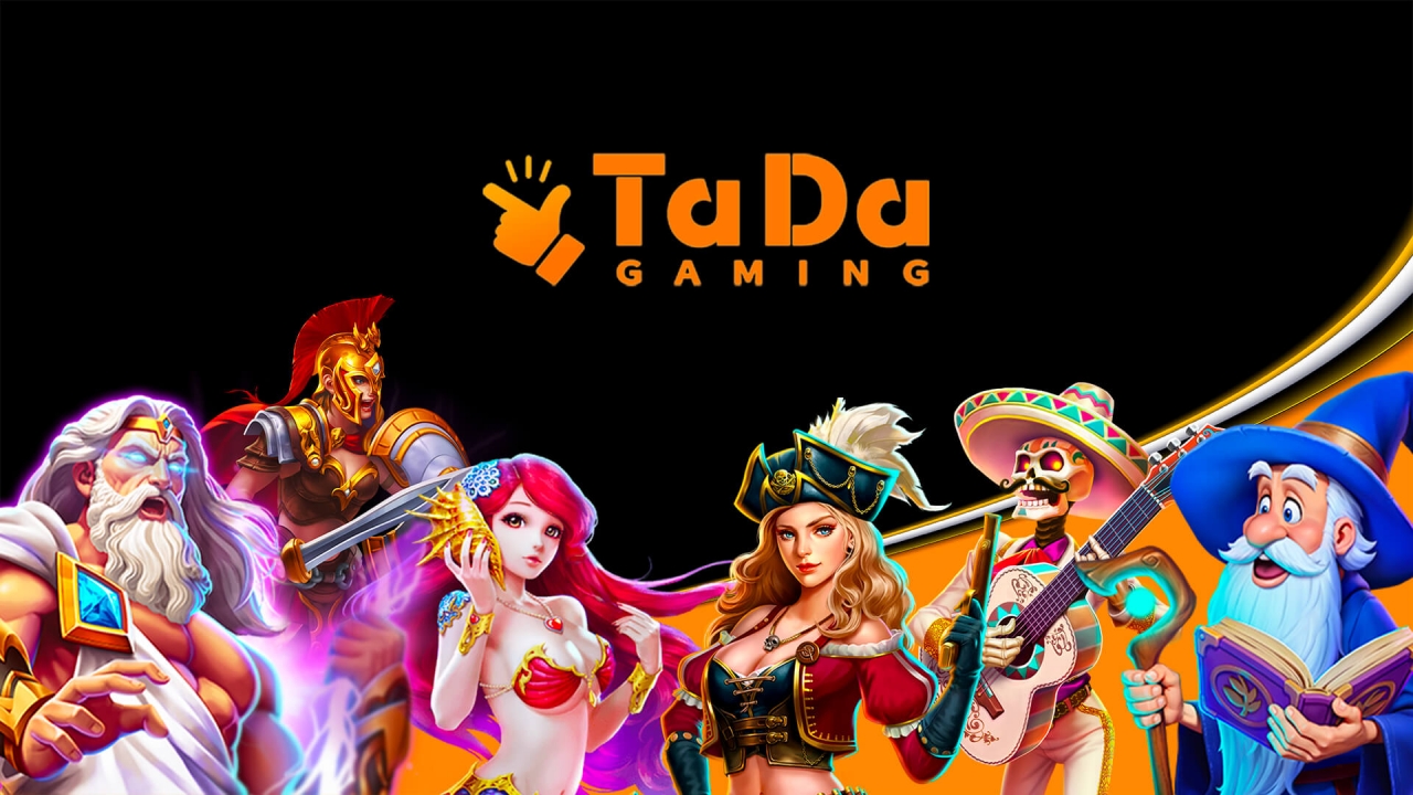 Banner da TaDa Gaming, destacando jogos interativos de pesca, crash games, slots e jogos de mesa com uma experiência de jogo única e visualmente impressionante.