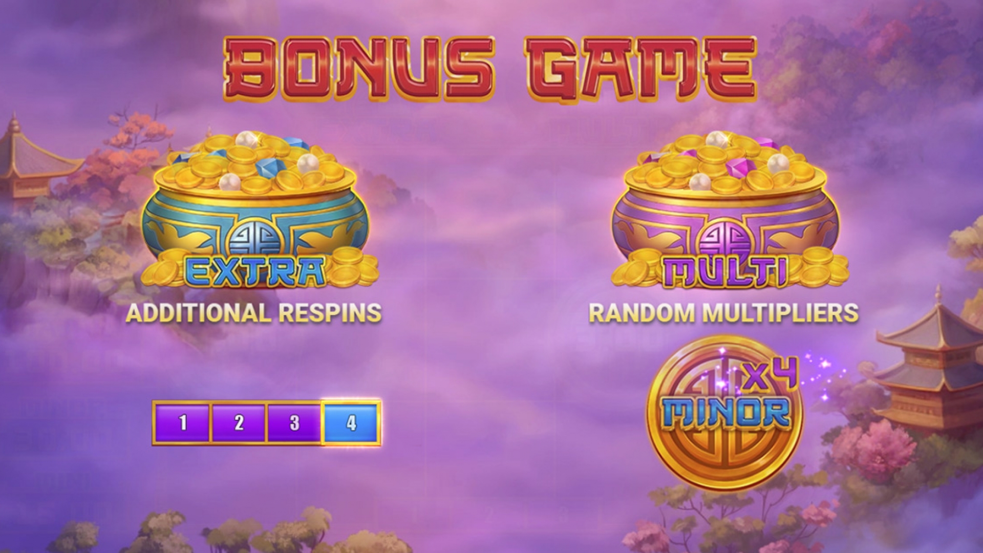 3 China Pots Hold & Win Feature Start Beginning of the Hold & Win bonus feature in the 3 China Pots slot game