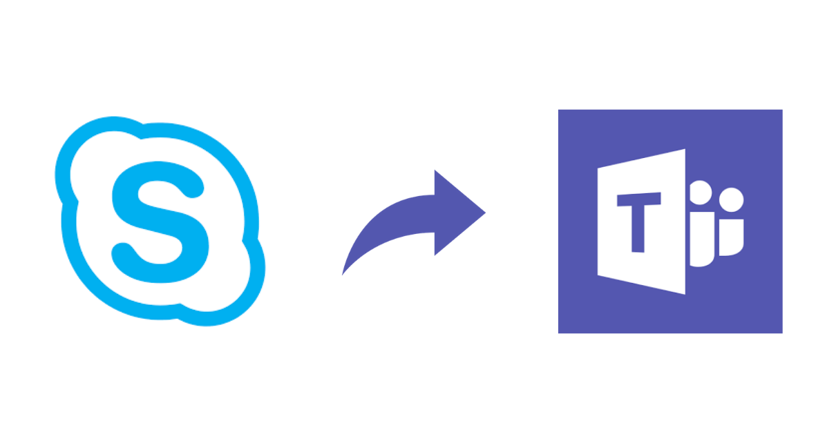 Transition visual showing the move from Skype to Microsoft Teams as the new communication platform