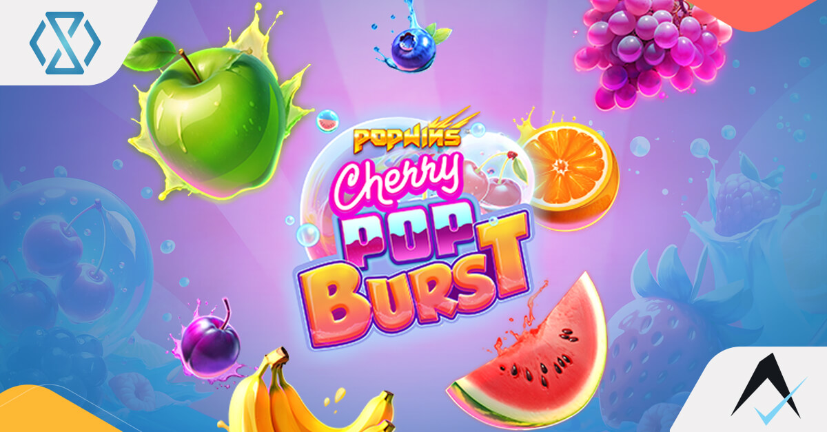 Jogo de slot CherryPop™ da AvatarUX com a mecânica PopWins™, símbolos de frutas neon, rolos expansivos e um design de jogo de alta volatilidade