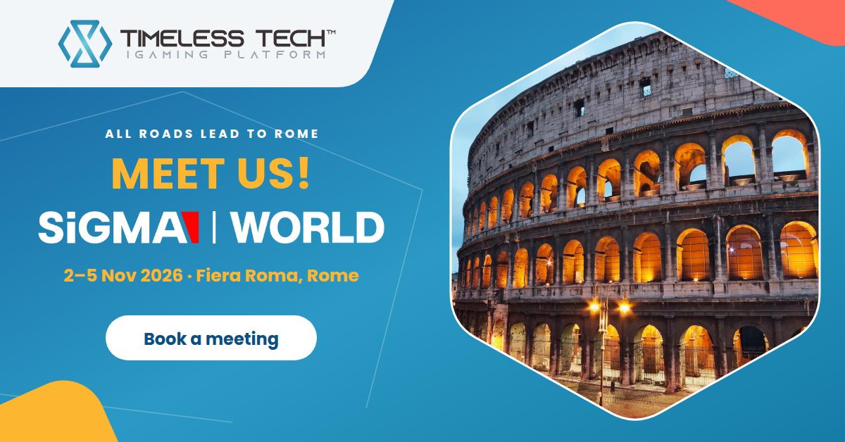 Timeless Tech en SiGMA World Rome 2026 – conoce a nuestro equipo para hablar sobre agregación de juegos, gamificación y soluciones iGaming.
