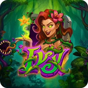 Ilustración de la slot Ivy, que muestra a una hechicera seductora de temática natural rodeada de enredaderas luminosas y plantas carnívoras, con un fondo de bosque místico, representando el estilo atmosférico y de alta volatilidad de Wicked Games.