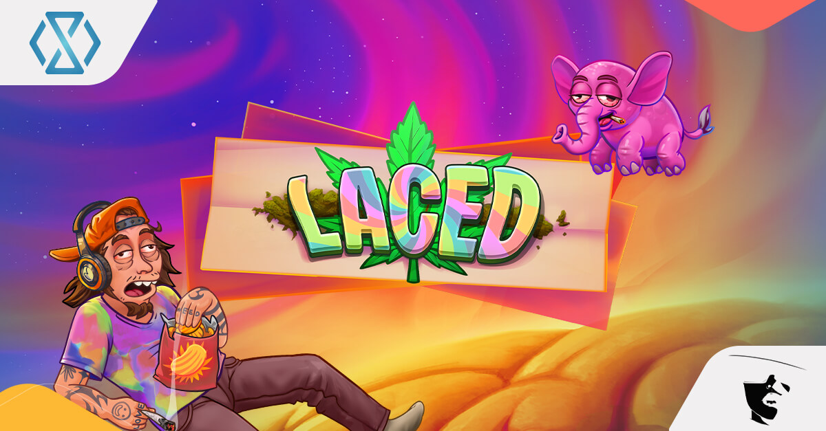 Arte do personagem The Dude do slot Laced da Shady Lady com estilo satírico sombrio.