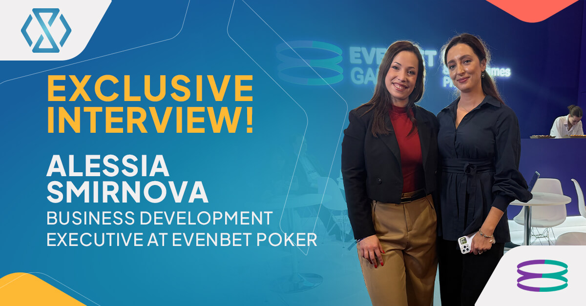 Alessia Smirnova, Business Development Executive na EvenBet Gaming, durante uma entrevista exclusiva na ICE Barcelona 2026, falando sobre o pôquer como motor de retenção para plataformas modernas de iGaming.