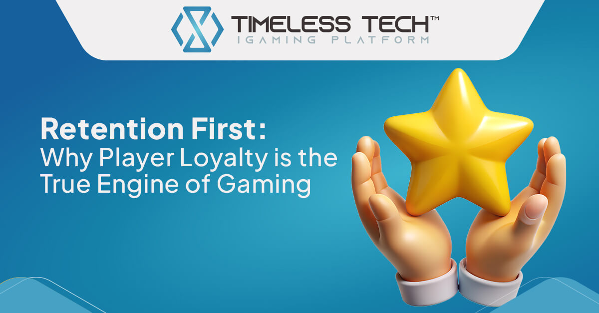 A banner promoting an article about the value of player loyalty and retention in the iGaming industry, featuring key insights from the Game Aggregator, Timeless Tech, and its partner providers.
