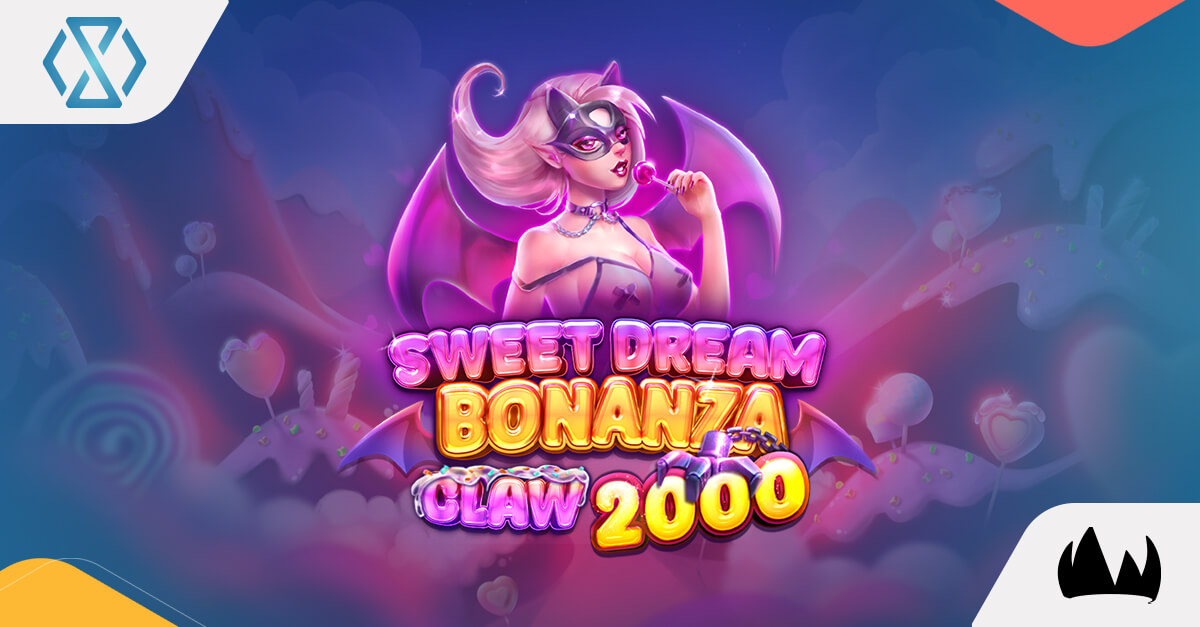 Banner do jogo Sweet Dream Bonanza Claw 2000 com cenário de doces e garra animada