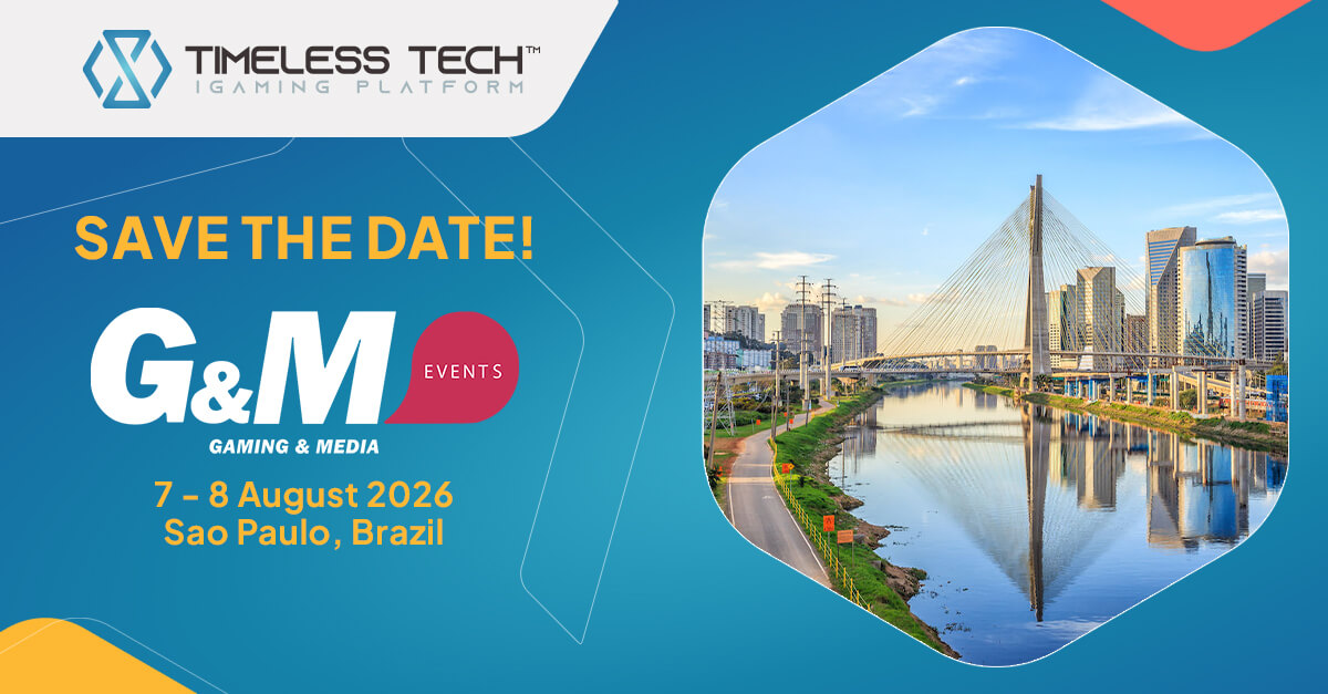 Timeless Tech at G&M Events Brazil 2026 in São Paulo Timeless Tech save the date banner for G&M Events Brazil 2026 in São Paulo, featuring the event dates, G&M Events logo and a city view of São Paulo.