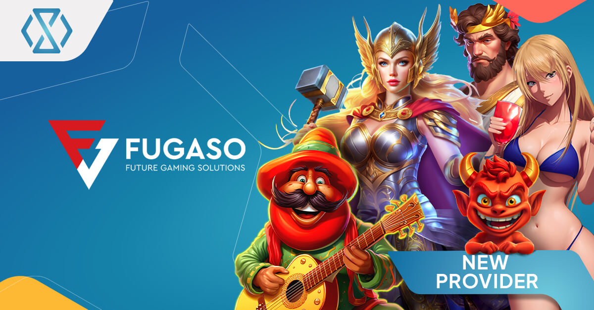 FUGASO Joins the Timeless Tech Game Aggregator with Feature-Led Slot Content Promotional banner announcing FUGASO joining the Timeless Tech Game Aggregator, featuring colorful slot-style characters including a fantasy warrior, meme-inspired devil mascot, musician character, and casino-themed visuals with the “New Provider” label.